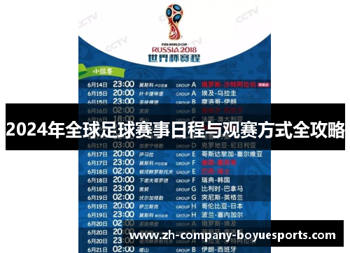 2024年全球足球赛事日程与观赛方式全攻略 2024年全球足球赛事日程与观赛方式全攻略